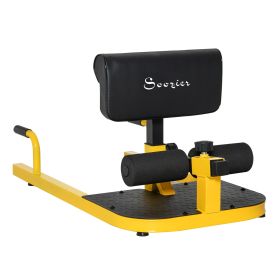 3-in-1 Multifunctional Padded Push Up Sit Up Deep Sissy Squat Machine Yellow