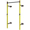 Folding Squat Rack with Pull Up Bar, Wall Mounted and Adjustable, 1000 Pounds Capacity Power Rack, Yellow