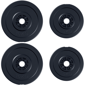 4 Piece dumbbell Weight Plates Set 2 x 11lbs and 2 x 22lbs Black (Weights Only)