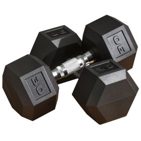 Rubber Dumbbells Weight Set, Total 60lbs 30lbs Each Dumbbell Hand Weight for Body Fitness Training for Home Office Gym, Black