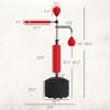 4-in-1 Boxing Punching Bag Stand with 2 Speedballs, 360° Relax Bar, & PU-Wrapped Bag & Adjustable Height, Red