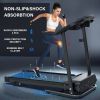 Compact Folding Treadmill for Home - 2.5HP Quiet Brushless Motor, 3-Level Incline, 7.5 MPH, Shock Absorption, Space-Saving Design for Running