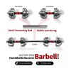 Adjustable Dumbbell Set With 3 in 1 Dumbbell Barbell Metal Connecting Rod, Chromed Weights, Hardcover Gift Box, Adjustable Weight Sets up to 110lbs