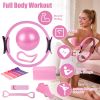 14Pcs Pilates Ring Set with Resistance Bands Yoga Ball Non-Slip Socks, All-in-One Home Gym Equipment for Core Arm Back Training, Portable for Travel