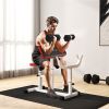 265 LBS Preacher Curl Bench for Strength Training, Adjustable Seated Arm Isolated Barbell Dumbbell Bicep Station, White