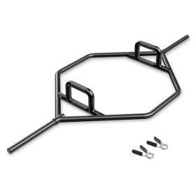 Standard Hex Trap Bar with 2 Spring Collars and Foldable Handle (Color: Black)