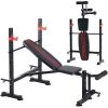 650LBS Adjustable Weight Bench with Rack & Leg Developer, Foldable Bench Press Set for Home Gym