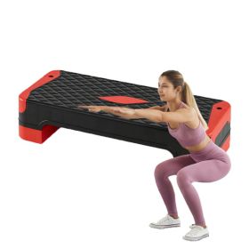 Fitness Training Equipment Aerobic Step Platform Set (Color: Red & Black, Type: Fitness Supplies)