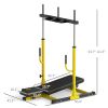 Vertical Leg Press Machine with Adjustable Leg, Back and Head Positions, Olympic Plate Compatible, Yellow