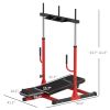Vertical Leg Press Machine with Adjustable Leg, Back and Head Positions, Olympic Plate Compatible, Red
